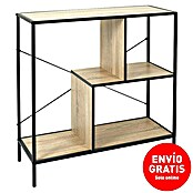 Home Deco Factory Estantería de madera Edison (L x An x Al: 30 x 80 x 79 cm, Capacidad de carga: 20 kg, Negro/Roble) | BAUHAUS