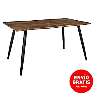 Mesa de comedor extensible Black Forest (L x An x Al: 90 x 210 x 75 cm, Negro/Roble)
