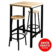 Home Deco Factory Mesa alta con taburetes Loka (L x An x Al: 60 x 60 x 86 cm, Marrón/Negro) | BAUHAUS
