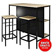Home Deco Factory Mesa alta con taburetes Loka (L x An x Al: 60 x 100 x 95 cm, Negro/Roble, 3 pzs.) | BAUHAUS