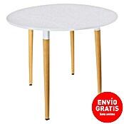 Mesa de comedor Mobilier Design (Ø x Al: 76 x 74 cm, Blanco/Haya) | BAUHAUS