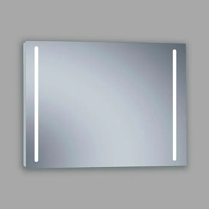 Camargue Lichtspiegel Eco Two - 100 x 70 cm, Leuchtmittel - Beleuchteter rechteckiger Badezimmerspiegel mit LED-Streifen an den Seiten für ein modernes Ambiente.