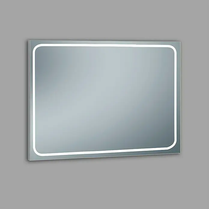 Camargue Lichtspiegel Emin - 100 x 70 cm, Silber, Leuchtmittel - Rechteckiger Spiegel mit LED-Beleuchtung für Badezimmer oder Schlafzimmer, ideal für modernes Design.