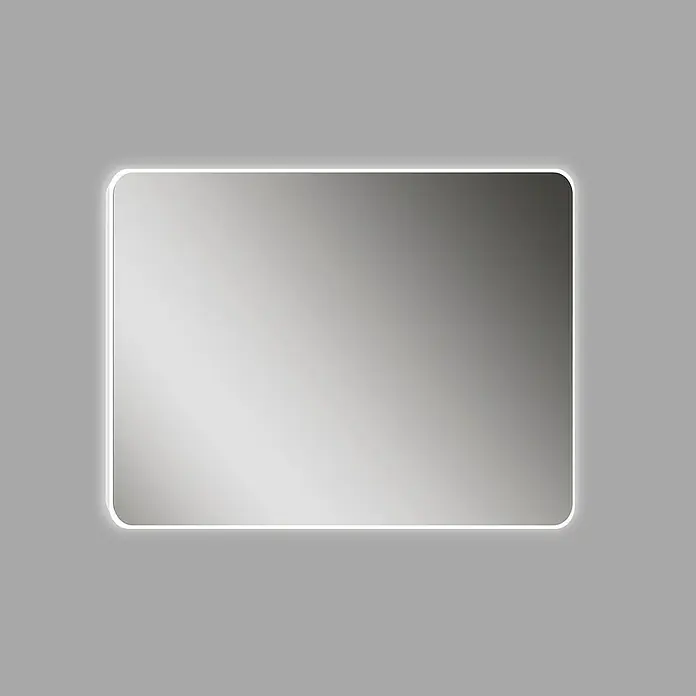 Camargue Lichtspiegel Celia - 100 x 70 cm, Leuchtmittel - Ein modernes Rechteck-Wandspiegel mit abgerundeten Ecken und integrierter LED-Beleuchtung, ideal für Badezimmer oder Ankleidezimmer.