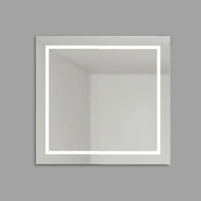 Camargue Lichtspiegel Linnea80 x 70 cm, Leuchtmittel - Ein quadratischer LED-beleuchteter Spiegel, der ein modernes und stilvolles Design für jedes Badezimmer oder Ankleidezimmer bietet. Die helle LED-Beleuchtung sorgt für optimale Sicht.