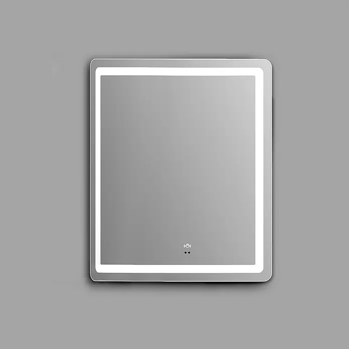 Camargue Lichtspiegel Katia - 60 x 70 cm, Leuchtmittel - Quadratischer LED-beleuchteter Badezimmerspiegel für eine stilvolle und moderne Badezimmerausstattung mit Touch-Sensor und schlankem Design.