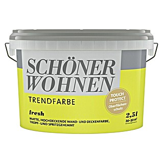 SCHÖNER WOHNEN-Farbe Wandfarbe Trendfarbe (Fresh, 2,5 l, Matt, Konservierungsmittelfrei)