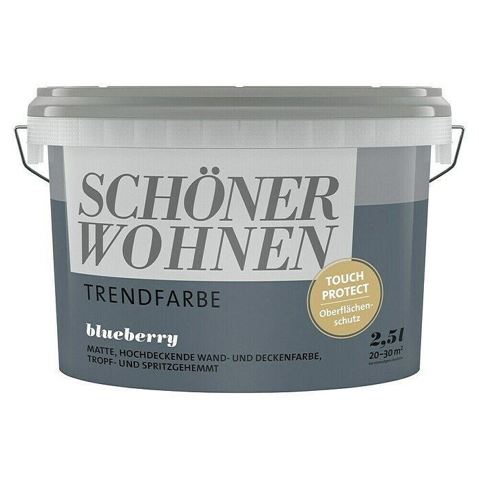 Schöner Wohnen Wandfarbe Trendfarbe (Blueberry, 2,5 l, Matt)