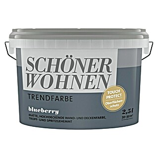 SCHÖNER WOHNEN-Farbe Wandfarbe Trendfarbe (Blueberry, 2,5 l, Matt, Konservierungsmittelfrei)