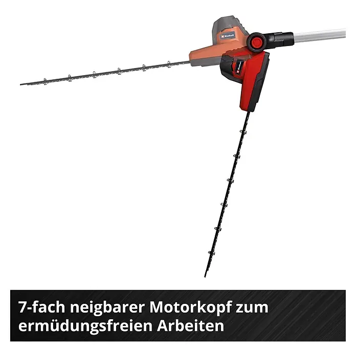 Einhell Power X-Change 18V Teleskop-Heckenschere GC-HH 18/45 LI T-SO - 18 V, Li-Ionen, Ohne Akku, Schnittlänge: 41 cm - Flexible Heckenschere mit 7-fach neigbarem Motorkopf für ermüdungsfreies Arbeiten.