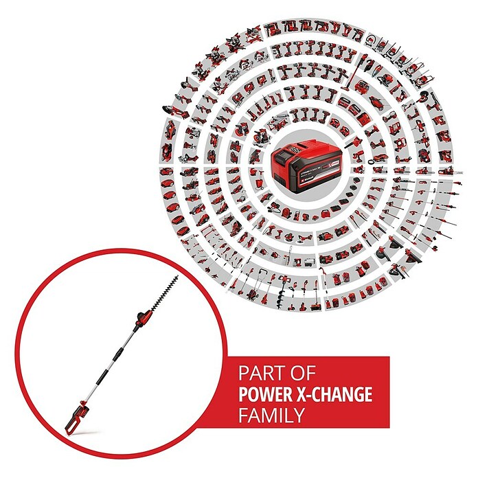 Einhell Power X-Change 18V Teleskop-Heckenschere GC-HH 18/45 LI T-SO (18 V, Li-Ionen, Ohne Akku, Schnittlänge: 41 cm) | BAUHAUS