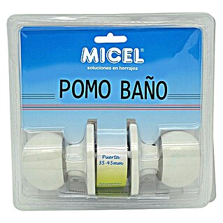 Micel Brimic Pomo para puerta del baño PP7 (L x An: 200 x 180 mm, Acero inoxidable, Blanco)