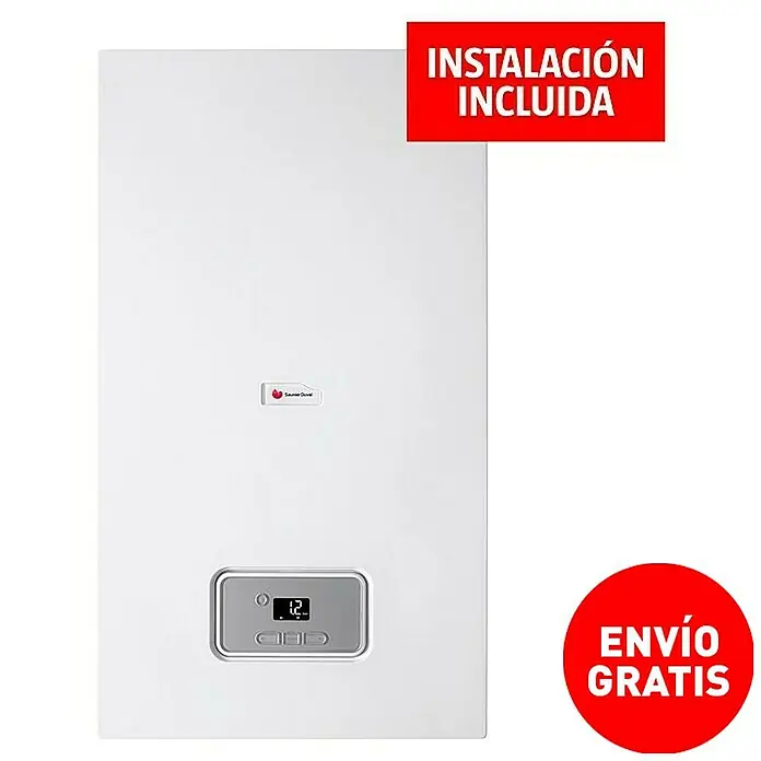 Saunier Duval Caldera Thelia Condens 25 GN con instalación incluida - 25,2 kW, Display multifunción - Imagen de la caldera Vaillant con indicaciones de instalación y envío gratuitos.