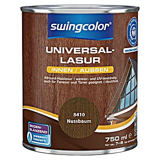 swingcolor Universal-Lasur (Nussbaum, 750 ml, Seidenglänzend, Wasserbasiert)