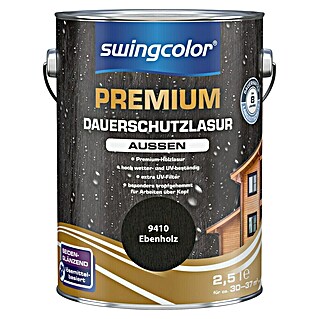 swingcolor Premium Dauerschutzlasur (Ebenholz, 2,5 l, Seidenglänzend, Lösemittelbasiert)