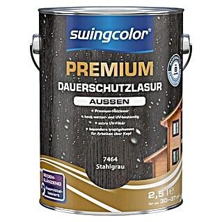 swingcolor Premium Dauerschutzlasur (Granit, 2,5 l, Seidenglänzend, Lösemittelbasiert)