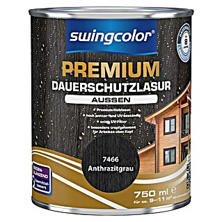 swingcolor Premium Dauerschutzlasur (Anthrazit, 750 ml, Seidenglänzend, Lösemittelbasiert)