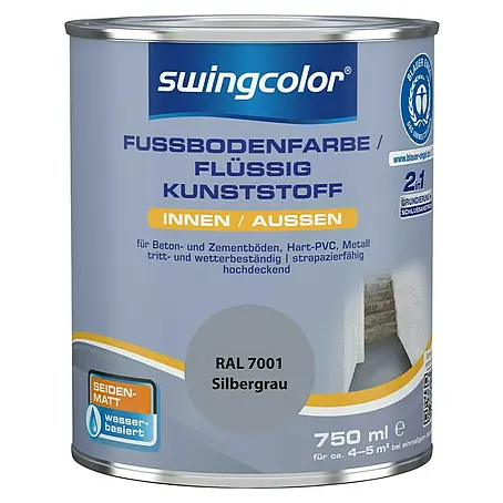 swingcolor 2in1 Fußbodenfarbe / Flüssig Kunststoff 2in1 RAL 7001