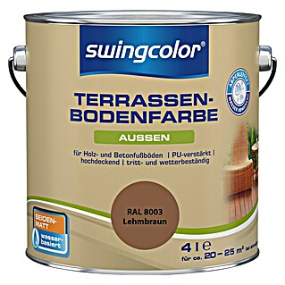 swingcolor Terrassenbodenfarbe RAL 8003 (Lehmbraun, 4 l, Seidenmatt, Wasserbasiert)