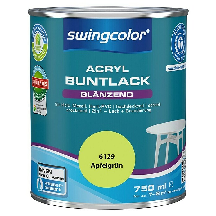 swingcolor Buntlack Acryl (Apfelgrün, 750 ml, Glänzend)