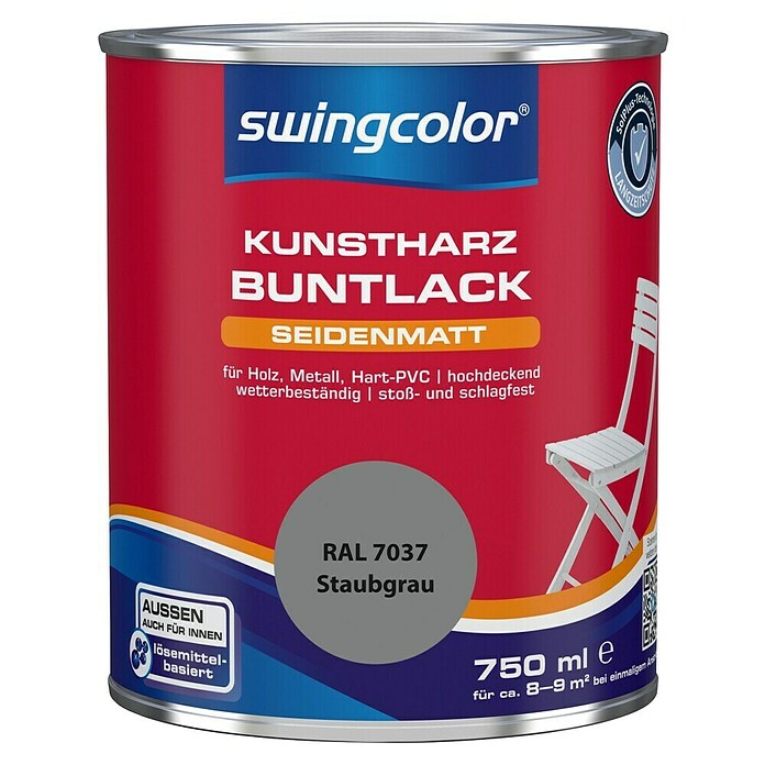 swingcolor Buntlack (Staubgrau, 750 ml, Seidenmatt)