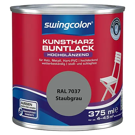 swingcolor  Buntlack Kunstharz für Außen RAL 7037