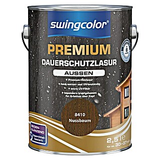 swingcolor Premium Dauerschutzlasur (Nussbaum, 2,5 l, Seidenglänzend, Lösemittelbasiert)