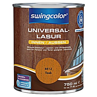 swingcolor Universal-Lasur (Teak, 750 ml, Seidenglänzend, Wasserbasiert)