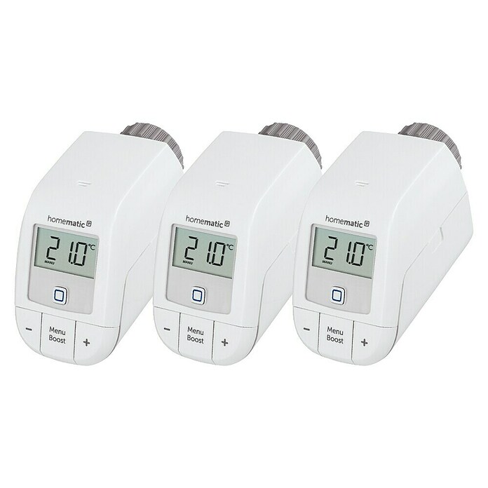 Homematic IP Heizkörper-Thermostat HmIP-eTRV-B-2 (M30 x 1,5 mm, Batteriebetrieben, 102 x 57 x 68 mm, Weiß, 3 Stk.) | BAUHAUS