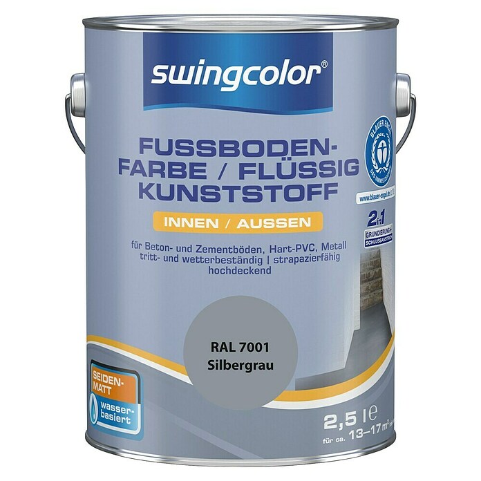 swingcolor Pittura per pavimento/plastica liquida 2in1 RAL 7001