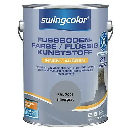 swingcolor 2in1 Fußbodenfarbe / Flüssig Kunststoff 2in1 RAL 7001