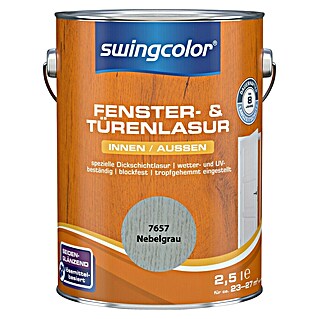 swingcolor Fenster- & Türenlasur (Nebelgrau, 2,5 l, Seidenglänzend, Lösemittelbasiert)