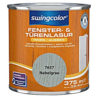 swingcolor Fenster- & Türenlasur (Nebelgrau, 375 ml, Seidenglänzend, Lösemittelbasiert)