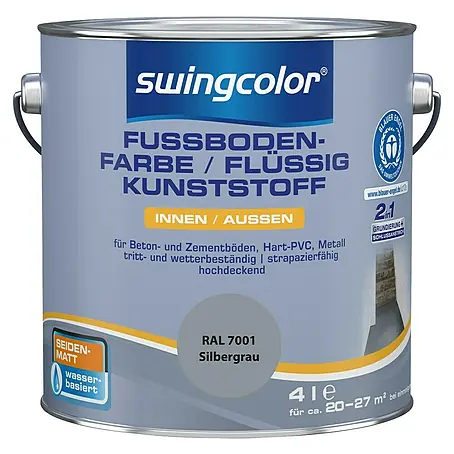 swingcolor 2in1 Fußbodenfarbe / Flüssig Kunststoff 2in1 RAL 7001