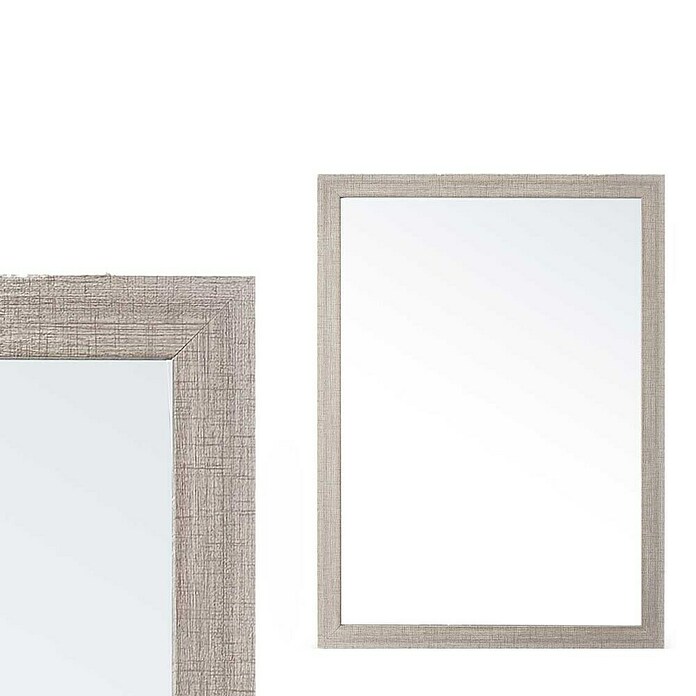 Espejo con marco (55,5 x 75 cm, Gris, Plástico) | BAUHAUS