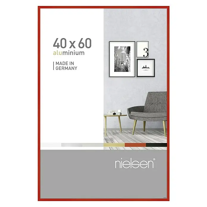 Nielsen Alurahmen Pixel - 40 x 60 cm, Tornadorot - Ein Nielsen Aluminium Bilderrahmen in der Größe 40x60 cm, ideal für moderne Wohnräume zur stilvollen Präsentation Ihrer Lieblingsbilder.