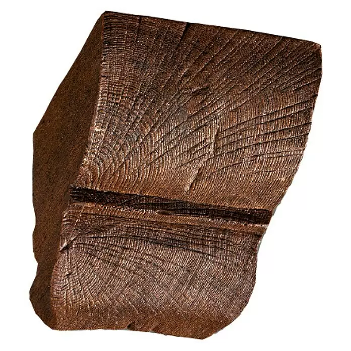 Dekoelement - Konsole, Dunkelbraun, 6 x 9 x 11 cm - Dunkelbraunes Kunstholzbalkenmuster mit tiefer, ausgeprägter Maserung.