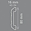 Wandleiste (200 x 1,6 x 8 cm, Weiß, Extrudiertes HD-Polymer)