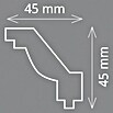 Zierprofil (200 x 4,5 x 4,5 cm, Extrudiertes Polystyrol (XPS))