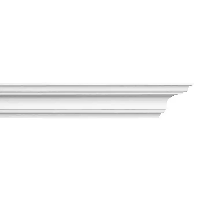 Zierprofil Modern K 130 - 200 x 9,5 x 9,5 cm, Extrudiertes Polystyrol (XPS) - Elegante weiße Zierleiste mit detailliertem Profil. Perfekt für stilvolle Raumgestaltung und zur Aufwertung jeder Inneneinrichtung.