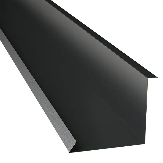 Metdach Innengiebelblech - Schwarz, 100 x 11,5 x 10 cm, Stahl - Schwarze Dachrinne aus Metall für effektive Dachentwässerung. Robust, langlebig und stilvoll für jedes Hausdesign.