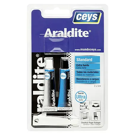 Ceys  Adhesivo de resina epoxi de 2 componentes Araldite Standard