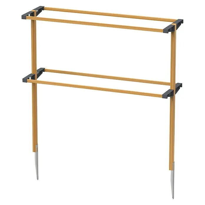 Gusta Garden Rankhilfe Berry Buddy - 34,5 x 138,5 cm, Holz, Gelb - Zweistöckiger Wäscheständer mit Holzrahmen und robusten grauen Verbindungsstücken, ideal für den Garten oder Balkon.