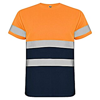 Camiseta Delta (XXL, Naranja flúor/Azul)