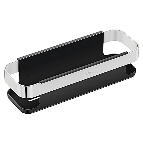 Cosmic Cesta de baño Line (10,6 x 30 x 8 cm, Acero inoxidable, Cromo/Negro)