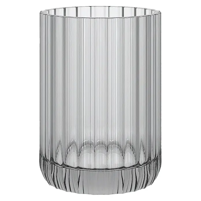 Cosmic Lido Portacepillos - Ø x Al: 75 x 10 cm, Vidrio, Grey - Jarrón de vidrio acanalado, ideal como elemento decorativo para arreglos florales, aportando elegancia y estilo a cualquier espacio.