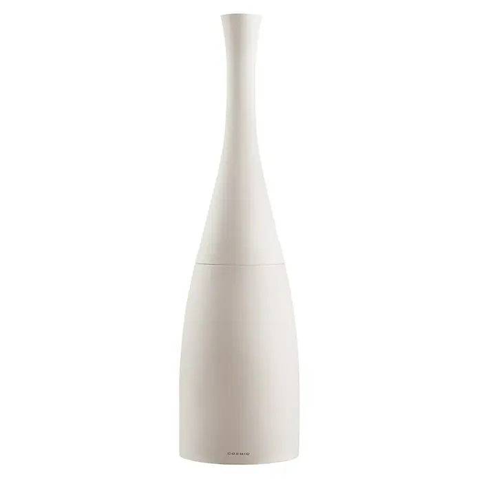 Cosmic Saku Escobillero de suelo - Altura: 38,5 cm, Plástico, Piedra - Elegante jarrón color marfil con una silueta esbelta y una discreta marca "COSMIC", perfecto para interiores minimalistas y decoración moderna.