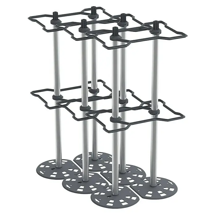 Gusta Garden Rankhilfe Chili Buddy - 6,6 x 22,2 cm, Kunststoff, Schwarz, 3 Stk. - Produktansicht eines modularen Flaschenregalsystems, ideal für die Weinlagerung. Das graue Regal ist platzsparend und stilvoll.