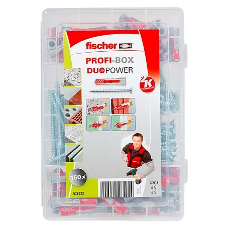 Fischer Duopower Schraubensortiment mit Dübeln Profi-Box