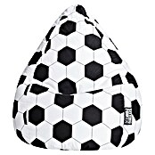 Sitting Point Sitzsack Beanbag Fußball (L, Schwarz/Weiß, 100 % Baumwolle) | BAUHAUS